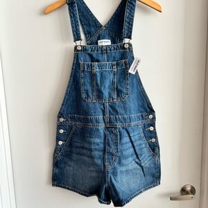 Baggy Denim Short Overalls